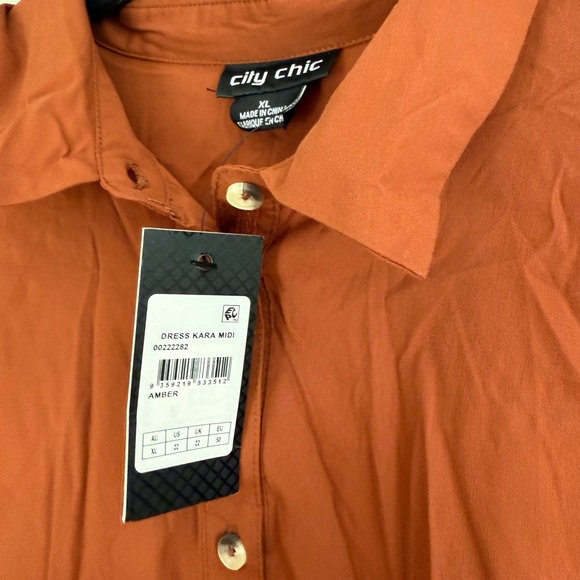 City Chic Plus Size Kara Tiered Midi Dress Amber - Picture 4 of 4